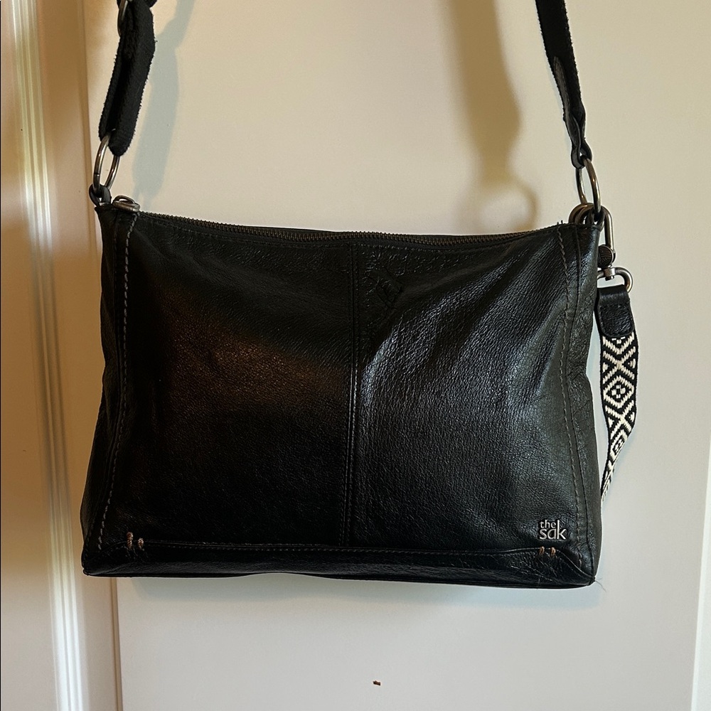 The Sak Black Leather Crossbody Bag
